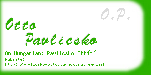 otto pavlicsko business card